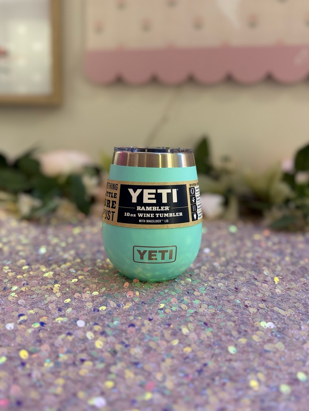 NWT YETI Rambler 10 oz Wine Tumbler in ‘Seafoam’
